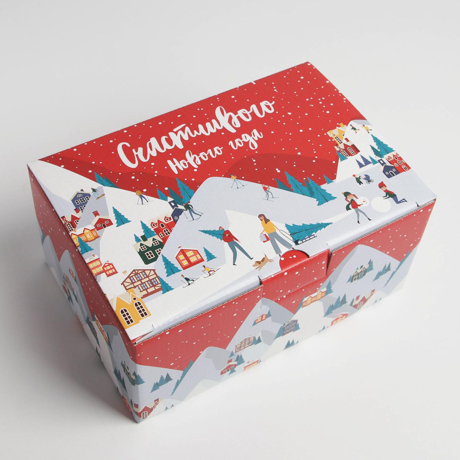 Коробка Дарите Счастье складная «Зимний город». 22×15×10 см - фото 2