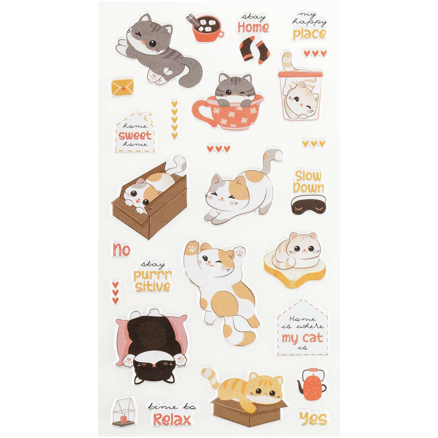 Наклейки Meshu Funny kitty 10*23см - фото 3