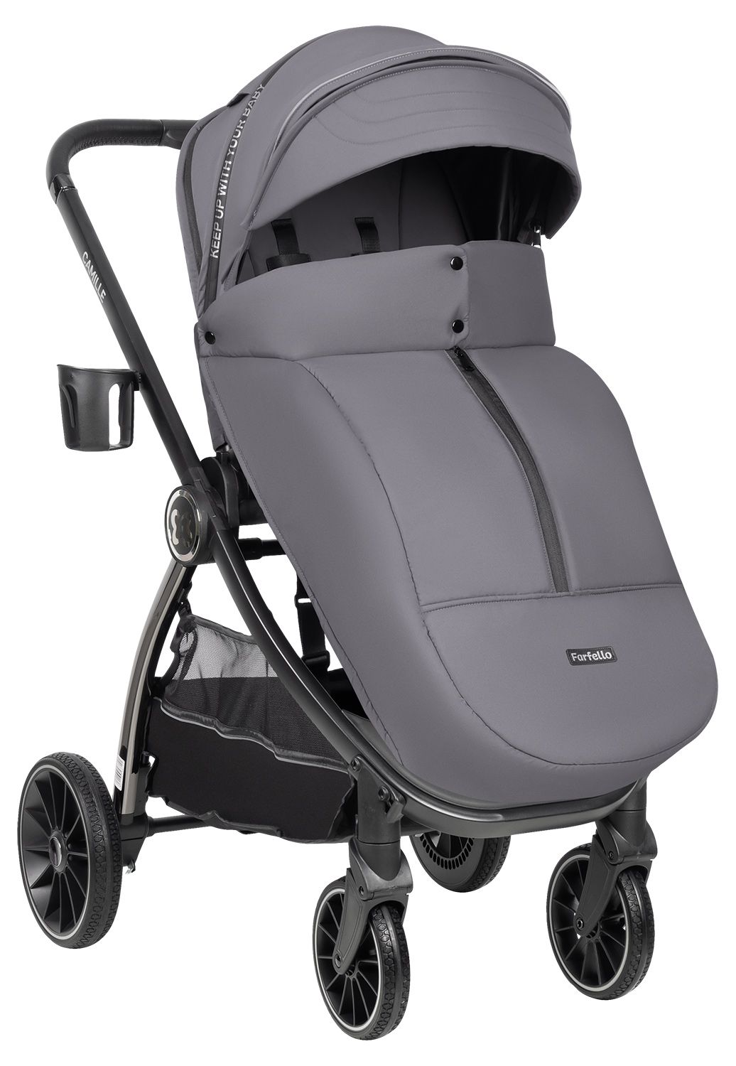 Коляска 3в1 Farfello Camille серый - фото 27