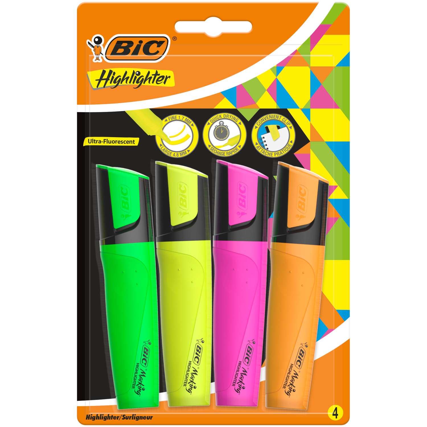 Текстовыделители BIC 4 цв. - фото 1