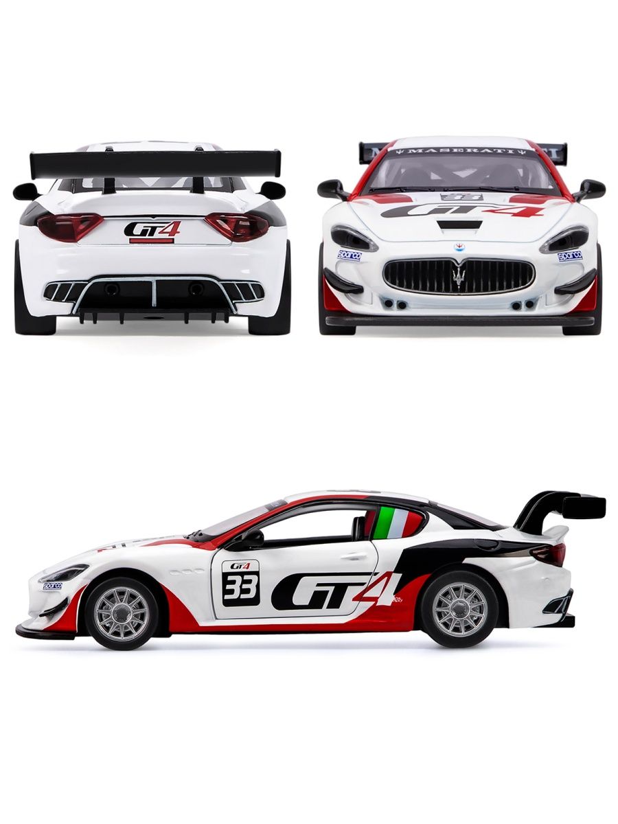 Автомобиль АВТОпанорама Maserati Gran Turismo MC GT4 1:32 JB1251321 - фото 6