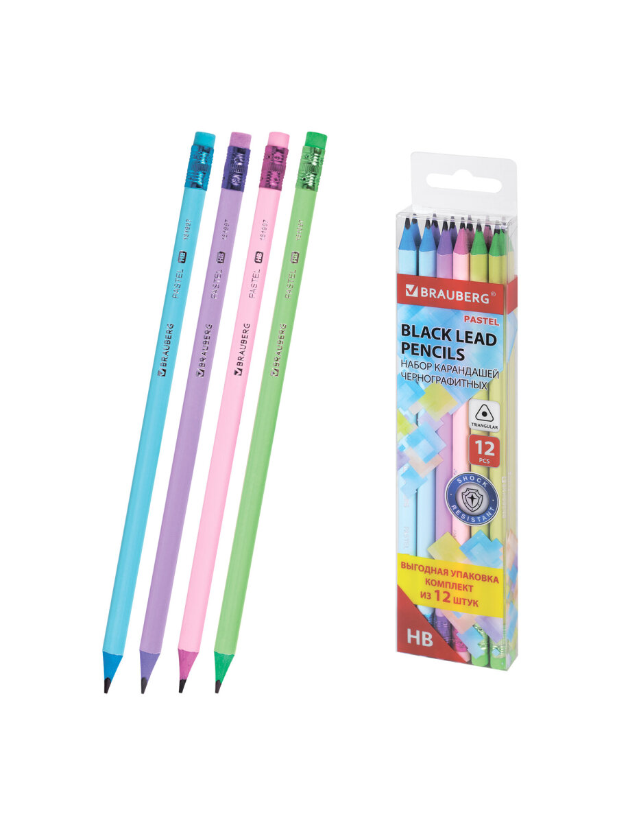 Карандаши чернографитные Brauberg 12 шт. - фото 5