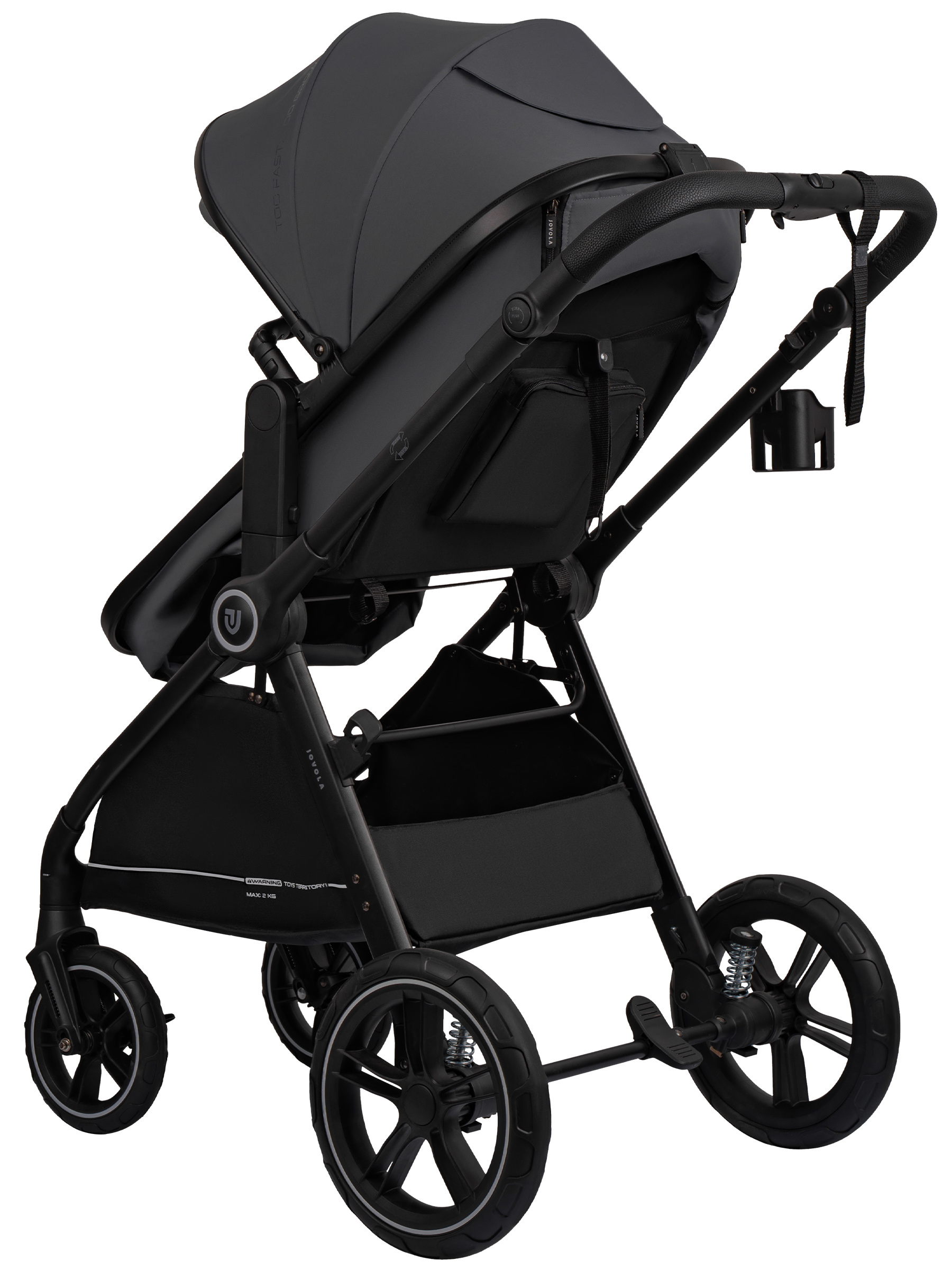 Коляска трансформер JOVOLA Truck, перекидная ручка серый - фото 14