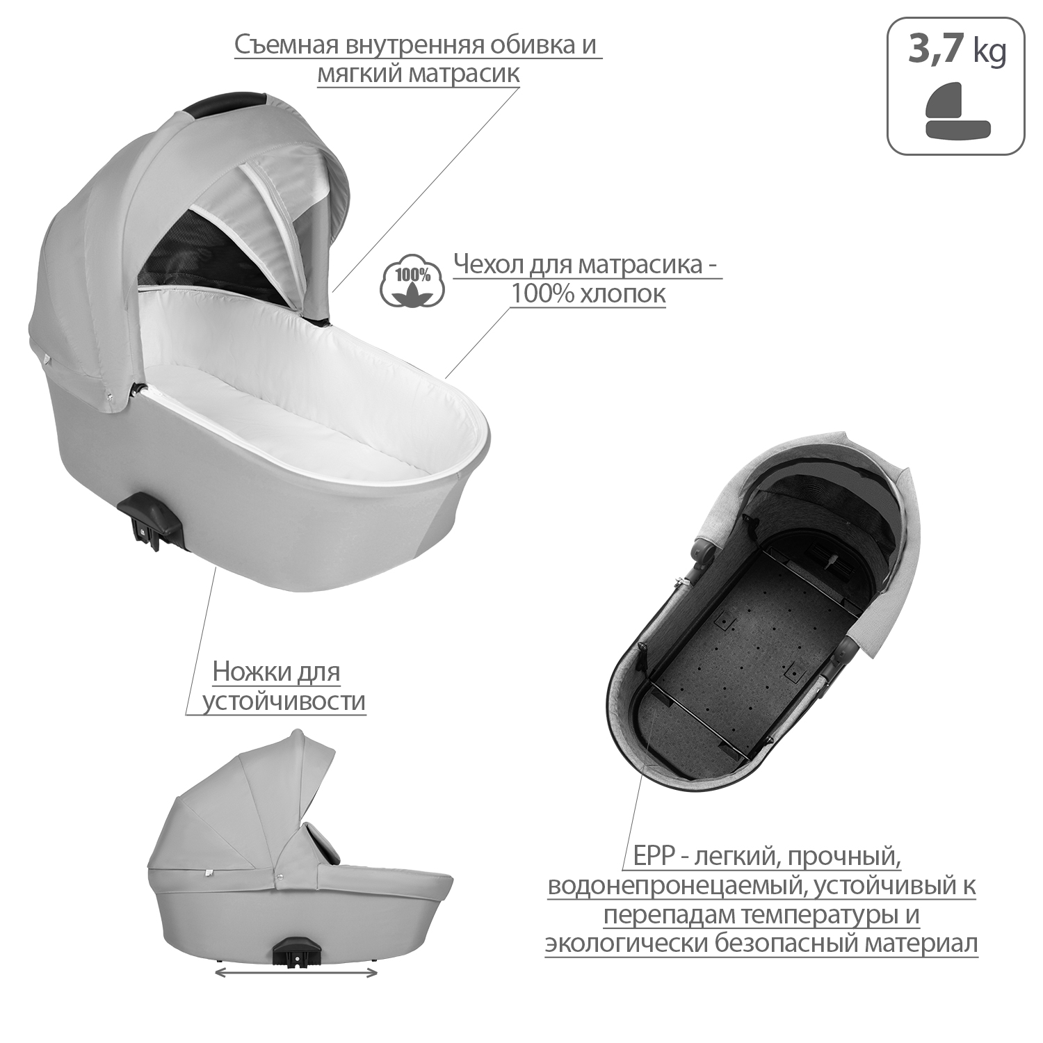 Коляска 2в1 Bebetto Magnum Light - фото 5