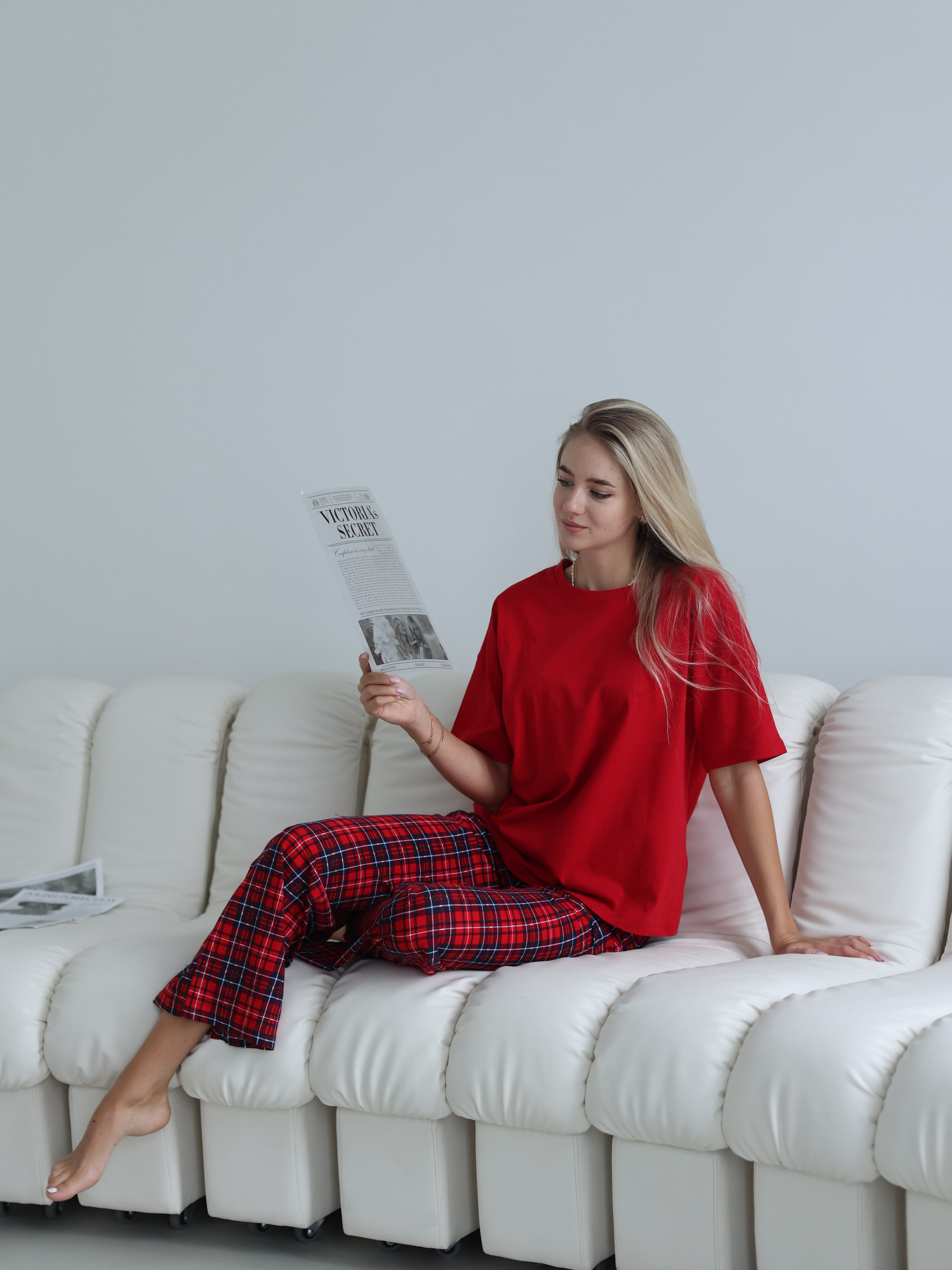 Костюм Агапэ 0537_красный клетка - фото 1