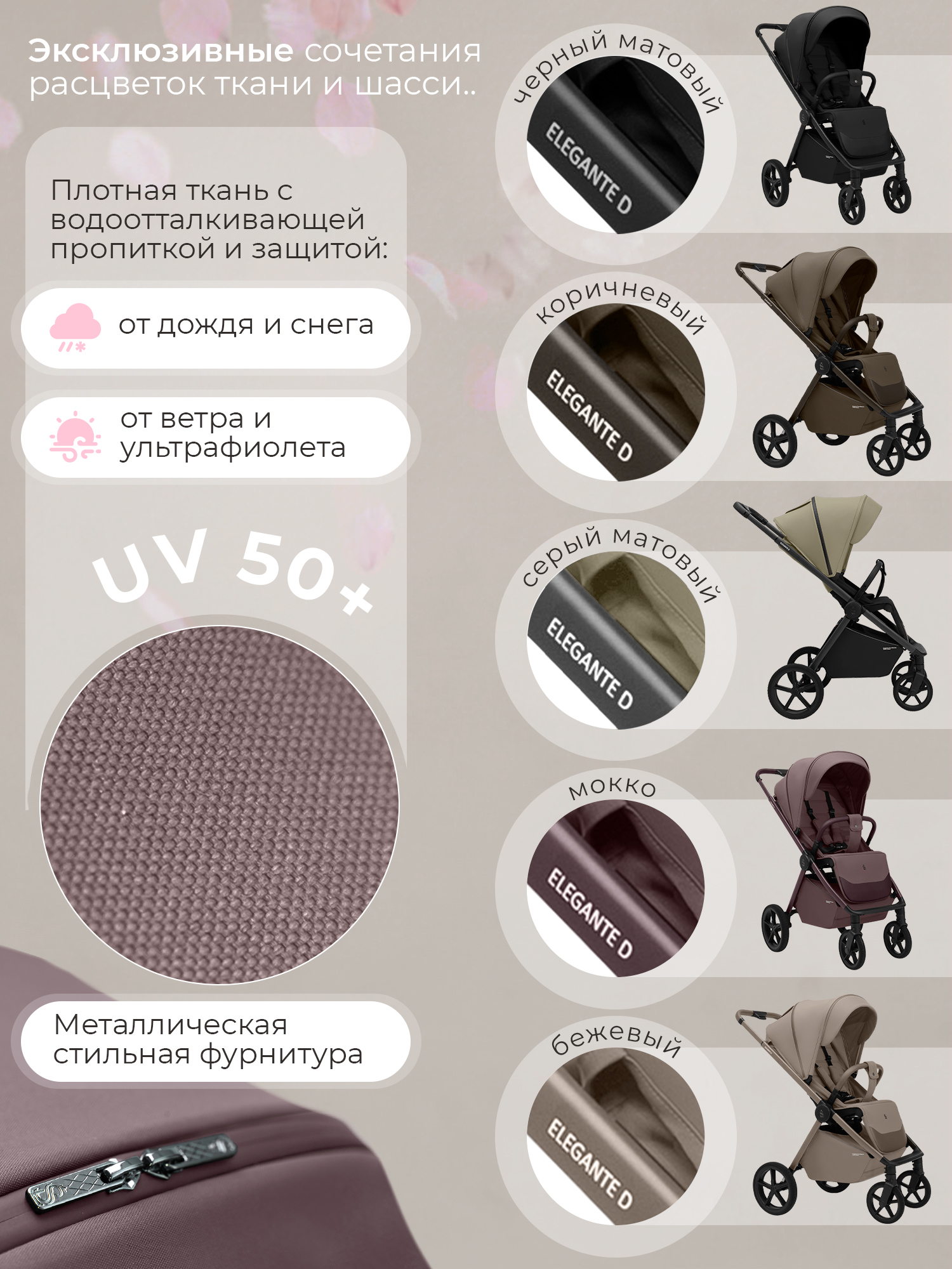 Коляска прогулочная Sweet Baby Elegante D Mokka бежевый - фото 5