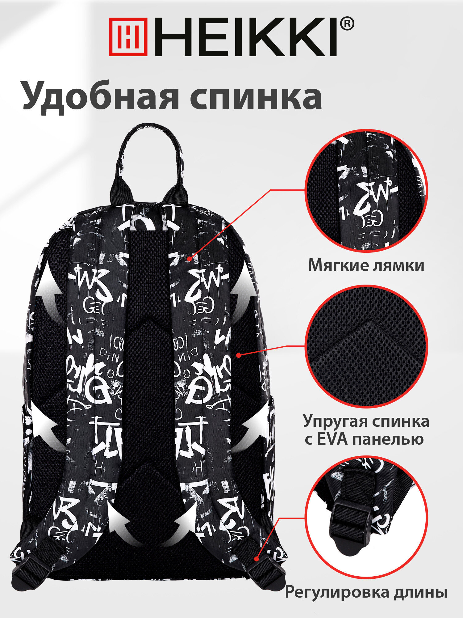 Рюкзак HEIKKI школьный городской для подростков для ноутбука - фото 4