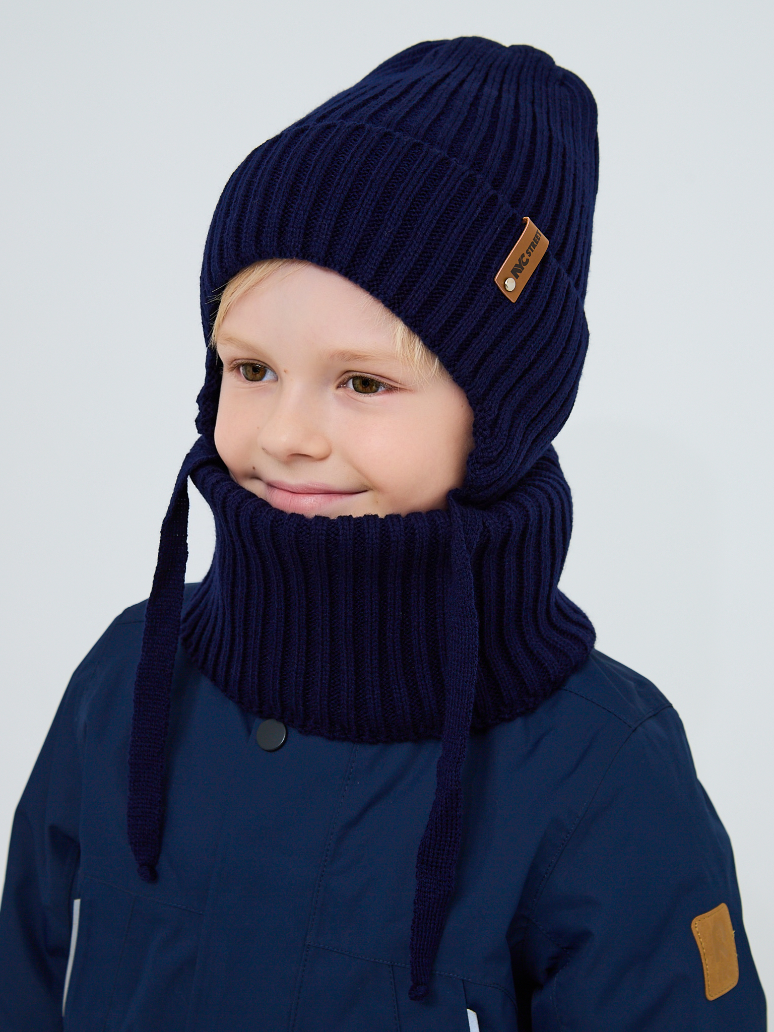Шапка и снуд NYCkids NYC-H-56-zaviazki-DblueB - фото 12
