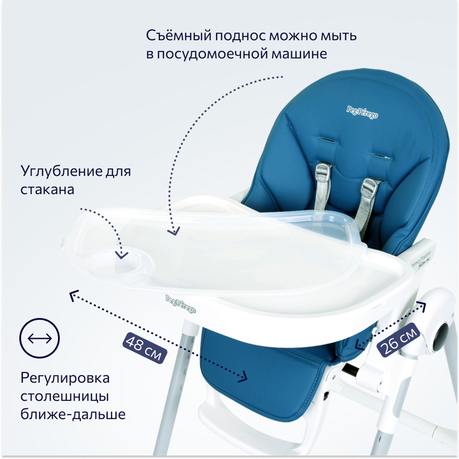 Стульчик для кормления Peg-Perego Prima Pappa Follow Me классический - фото 8