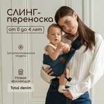 Переноска для новорожденных Timikbaby слинг темный джинс