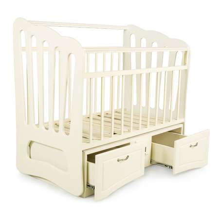 Детская кроватка Dakababy прямоугольная, поперечный маятник (ваниль)
