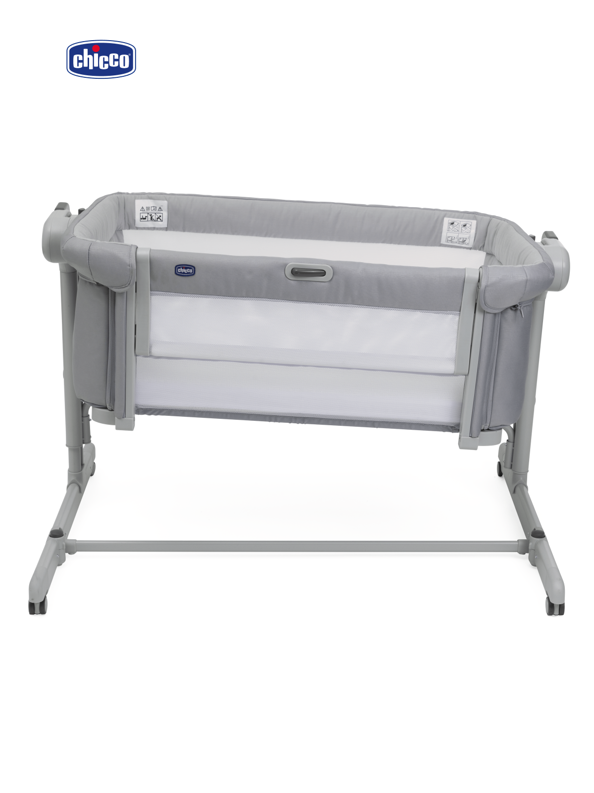 Детская кроватка Chicco Next2Me Magic Evo с рождения до 6 месяцев Grey Mist, поперечный маятник (серый) - фото 21