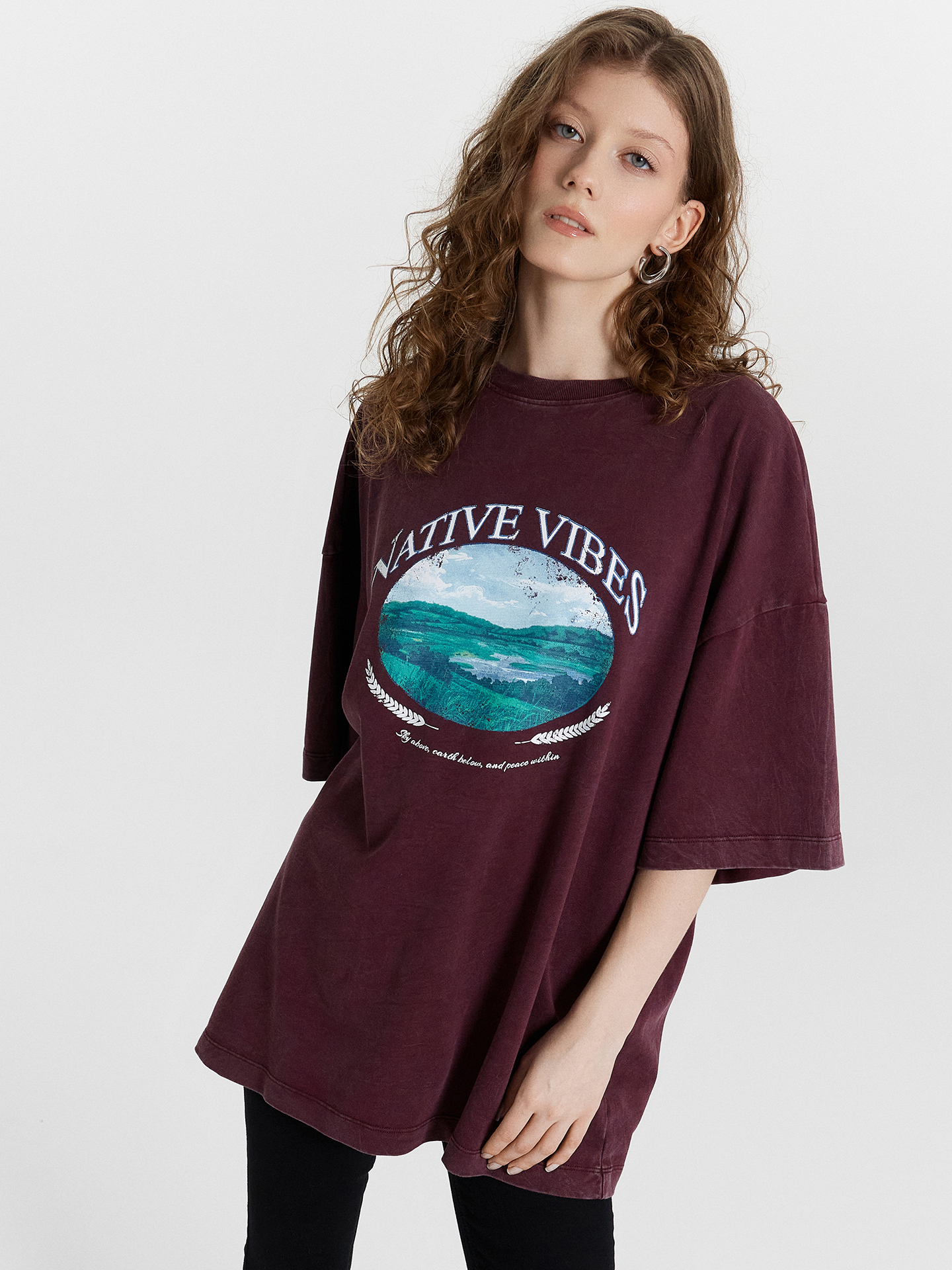 Футболка Mark Formelle (Марк Формэль) 112953/винный acid wash - фото 1