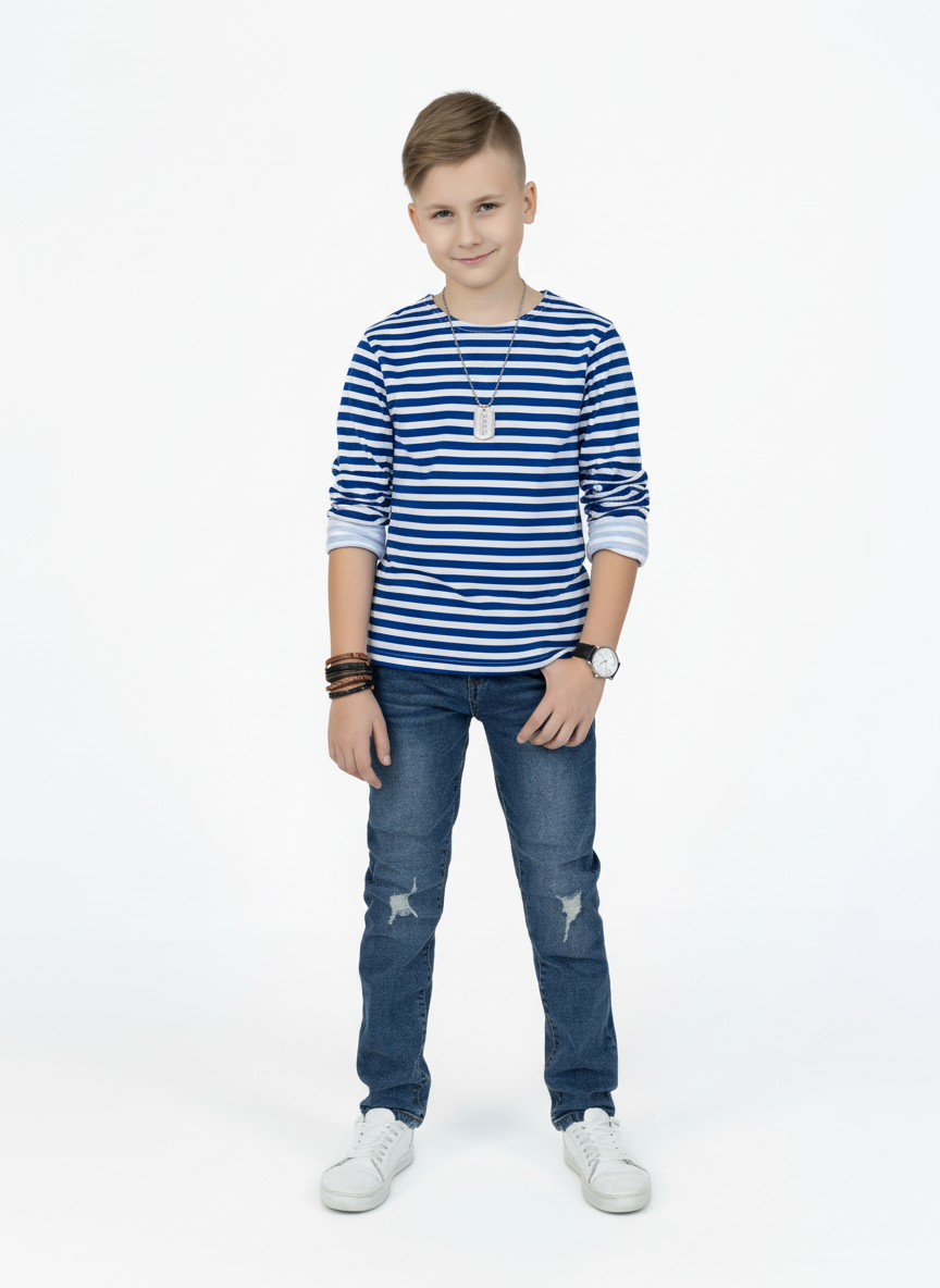 Лонгслив Утенок 516 василек полоска - фото 30