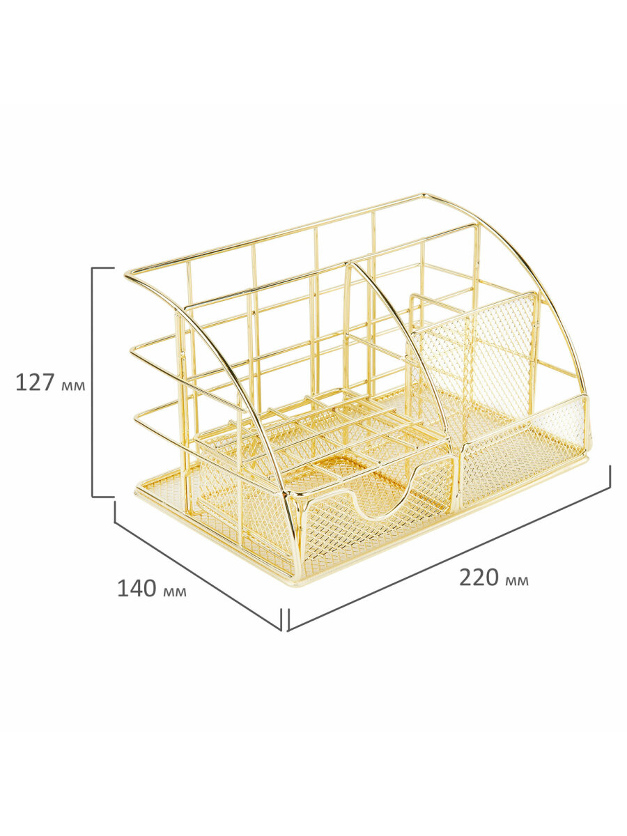 Органайзер для косметики и канцелярии MONTE VITA металлический настольный 5 секций - фото 2