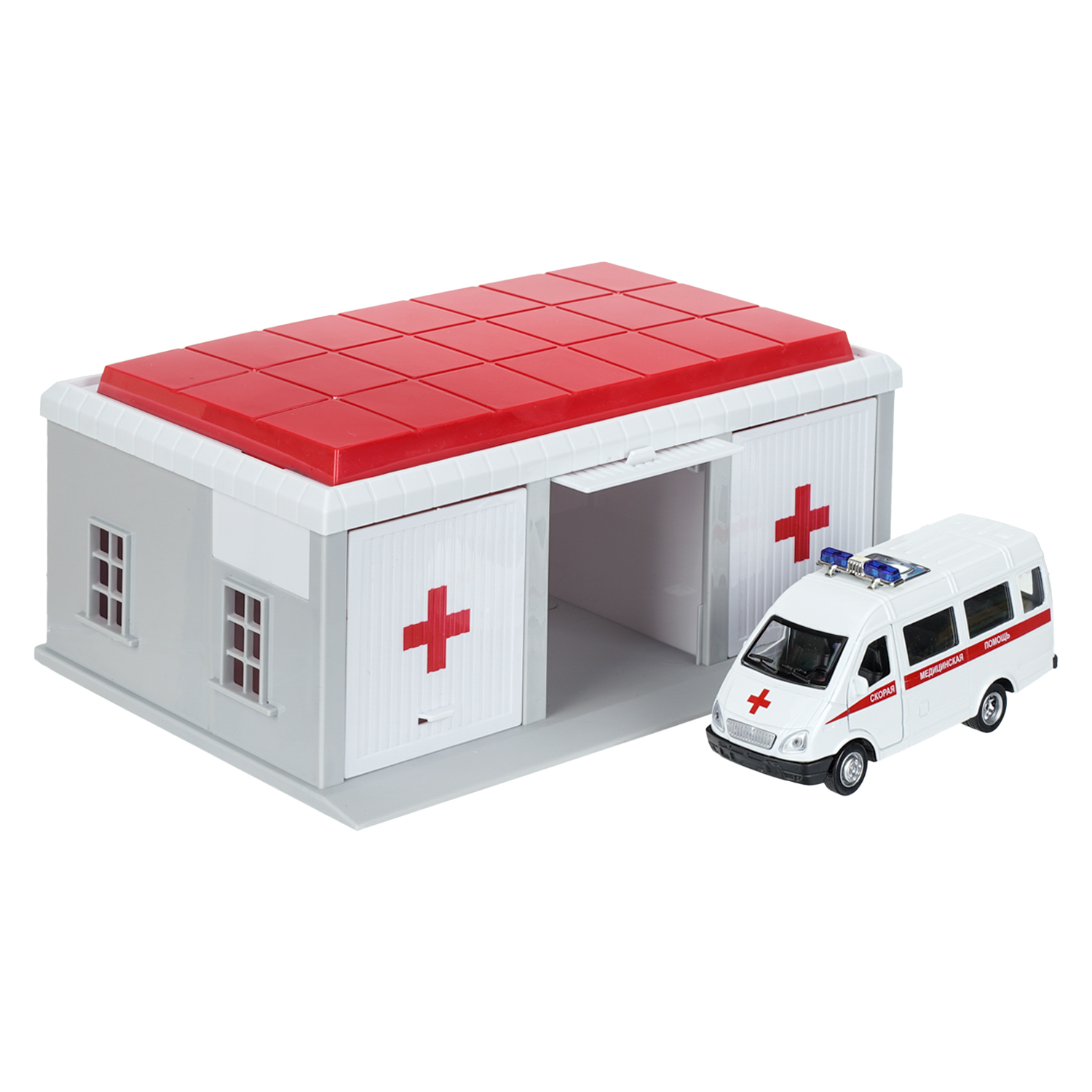 Игровой набор Технопарк ГАЗель Гараж Скорая 410503 - фото 1