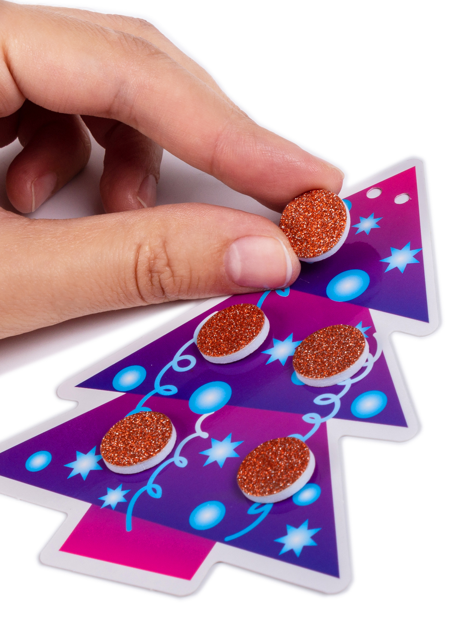 Набор для творчества Дрофа-Медиа Новогодняя гирлянда Ëлочки аппликация - фото 4