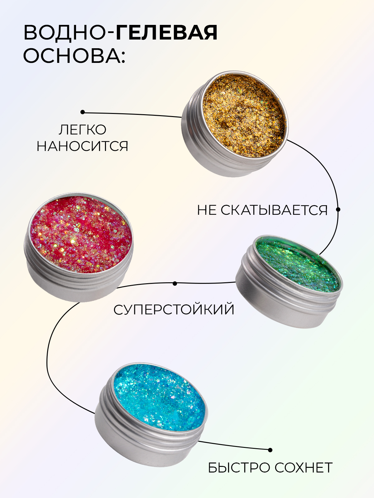 Глиттер SPLASH набор Holo 10 шт - фото 4