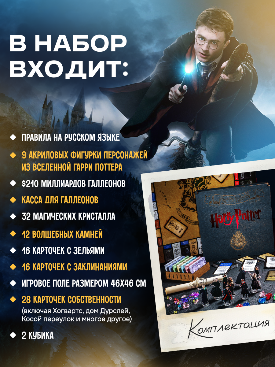 Настольная игра Harry Potter Монополия в деревянном коробе - фото 12