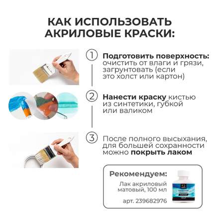 Краски акриловые Малевичъ 12 цв.