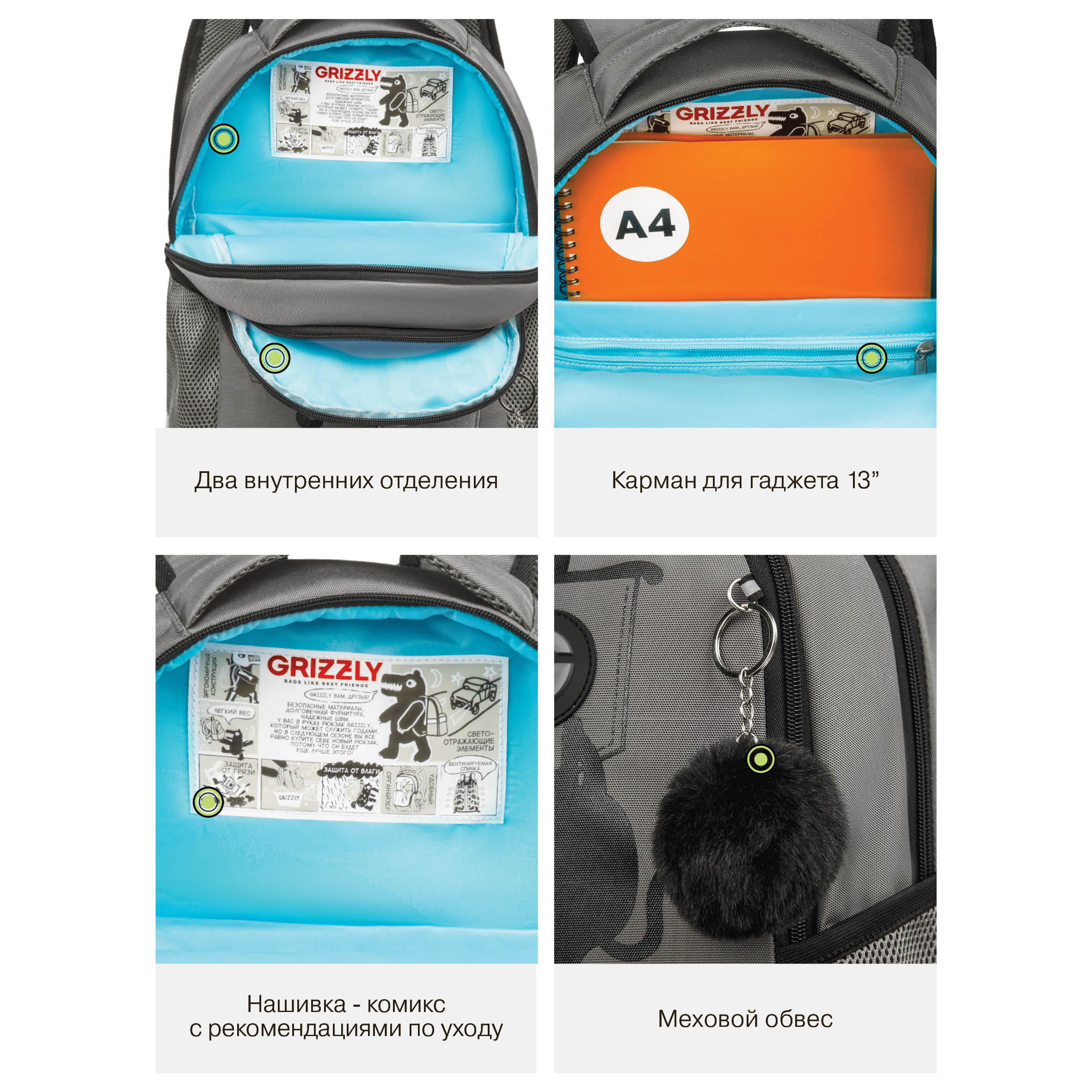 Рюкзак Grizzly для девочки - фото 11