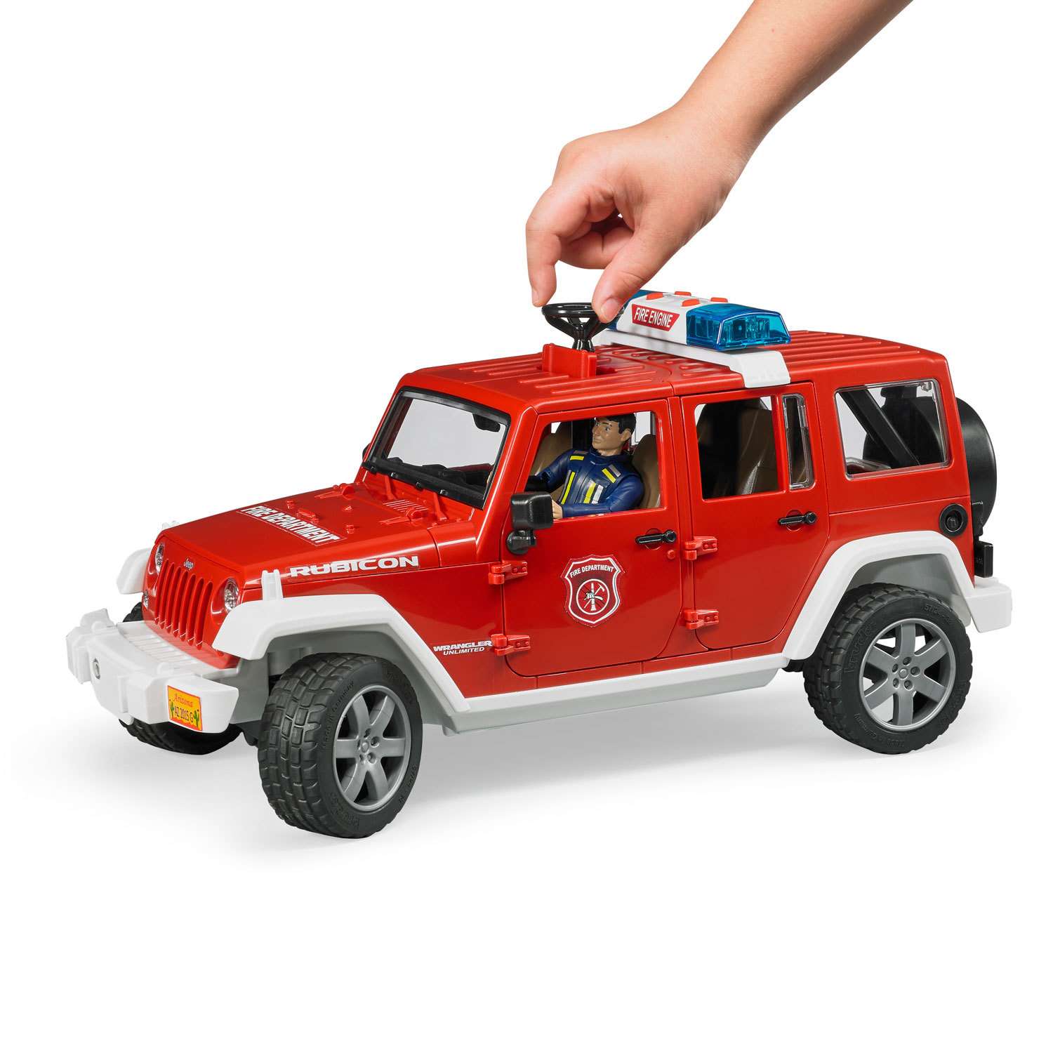 Пожарная машина Bruder Jeep с фигуркой 02-528 - фото 5