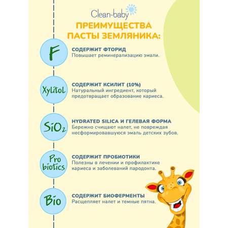 Зубная паста Clean-baby с фтором