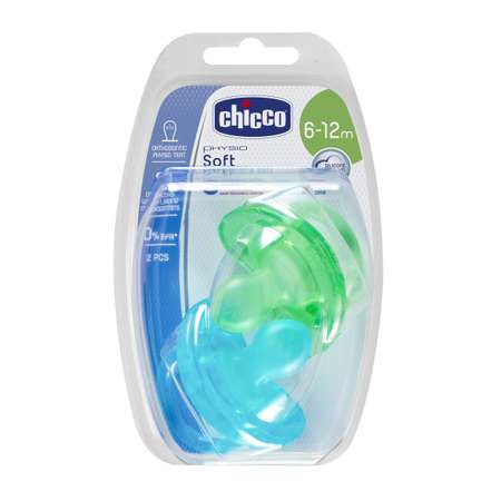 Пустышка Chicco силикон от 6 мес. 2 шт.