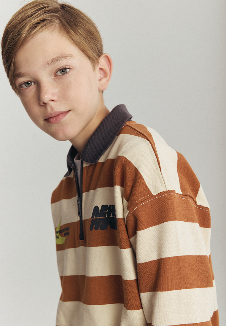 Cвитшот-поло artie W25K03T-1356M/Молочно-коричневый - фото 6