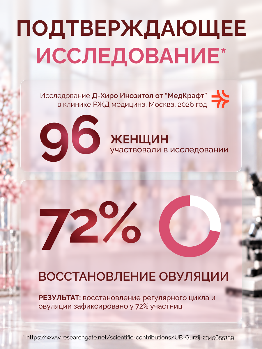 Д-хиро инозитол+DIM комплекс MedCraft порошок 90 гр - фото 10