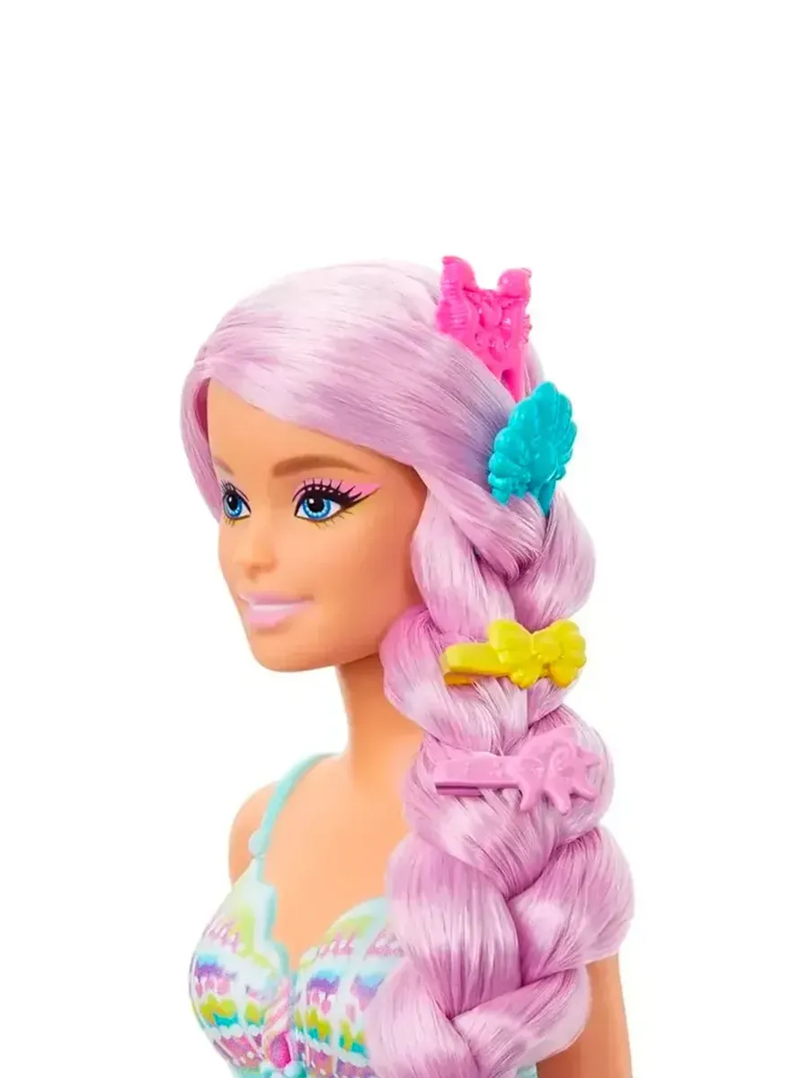 Кукла модельная Barbie Русалка с сиреневыми волосами высота 29 см HRR00 - фото 4
