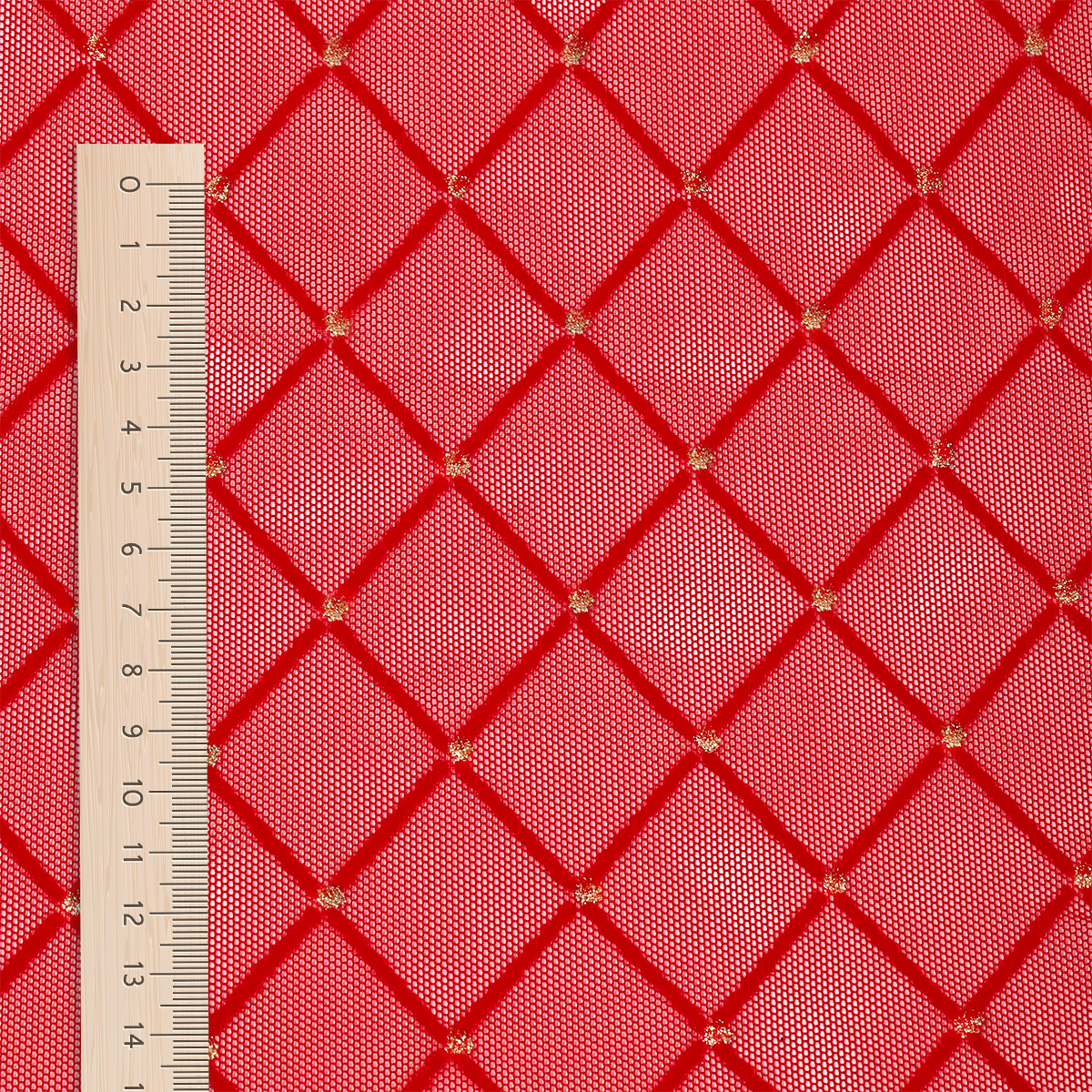 Ткань TBY Сетка эластичная цвет красный уп.1м - фото 4
