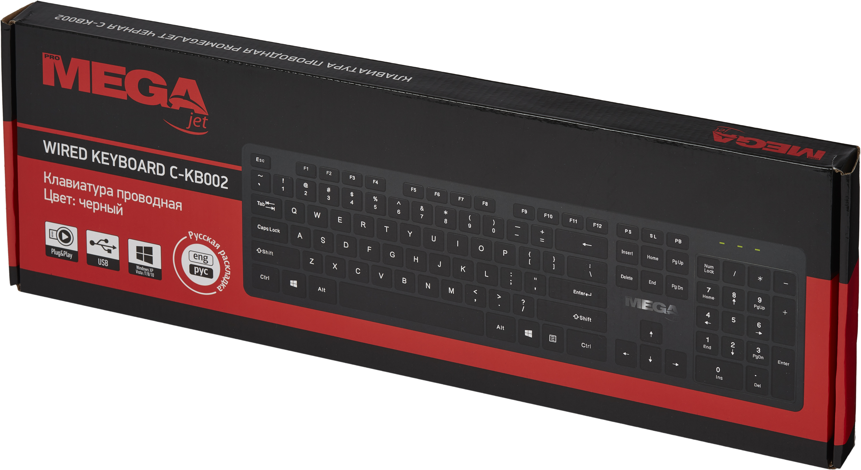 Клавиатура C-KB002 черная, USB, 104кн BT-JKB-001/C-KB002 - фото 9