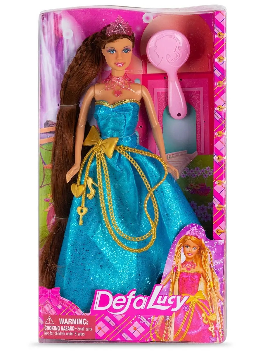 Кукла модельная Defa Lucy принцесса с длинными волосами высота 29 см 8195//голубой - фото 4