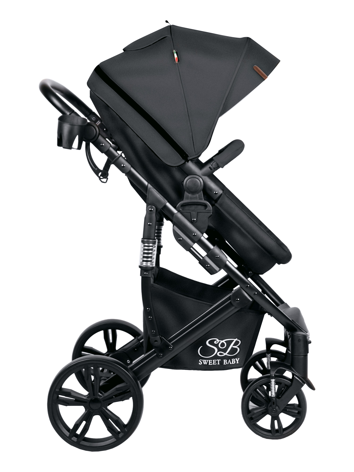 Коляска трансформер Sweet Baby Comfort black black черный - фото 19