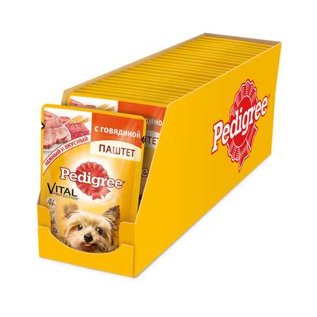Корм для собак Pedigree для мелких пород паштет с говядиной пауч 80г