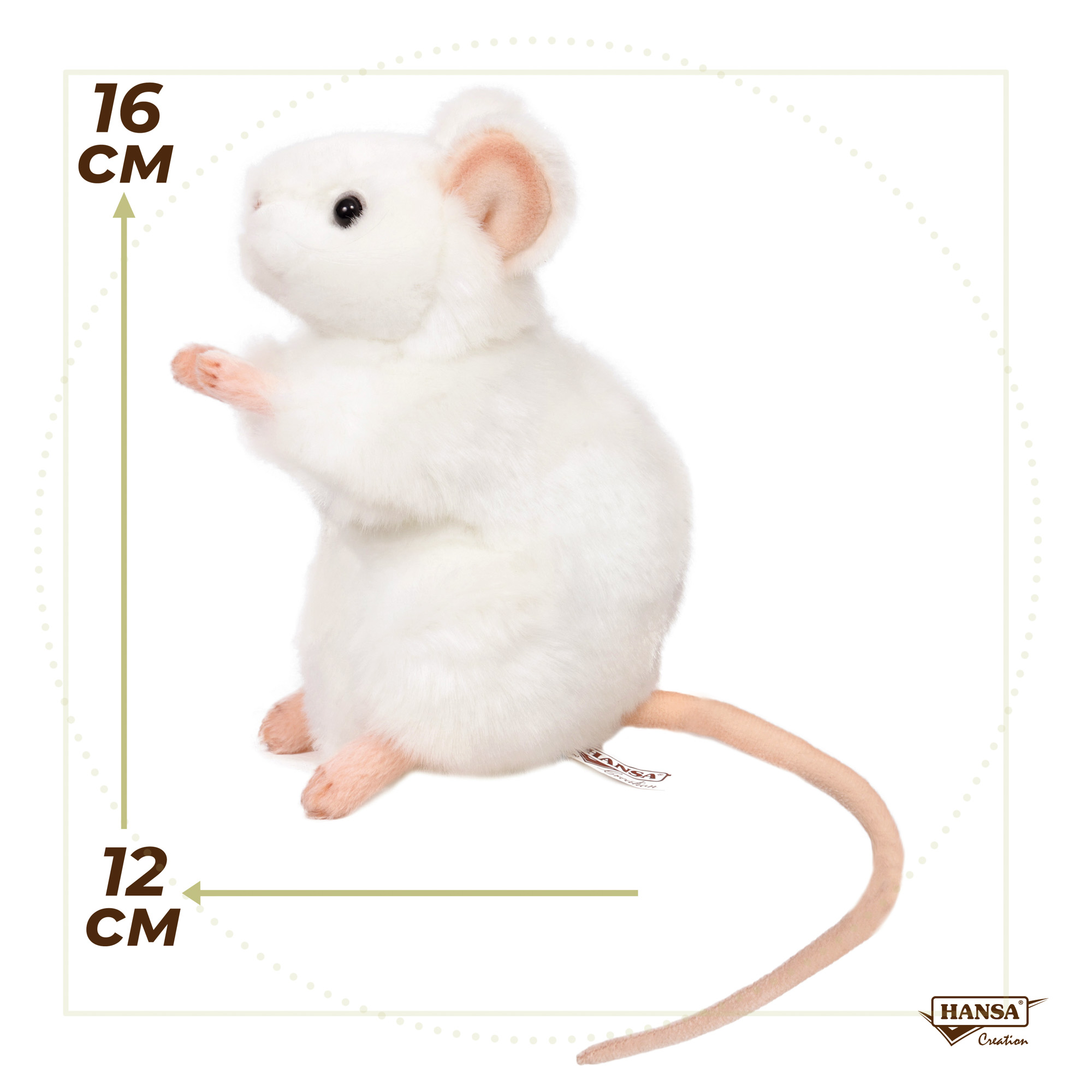 Игрушка мягкая HANSA мышка 16 см - фото 4