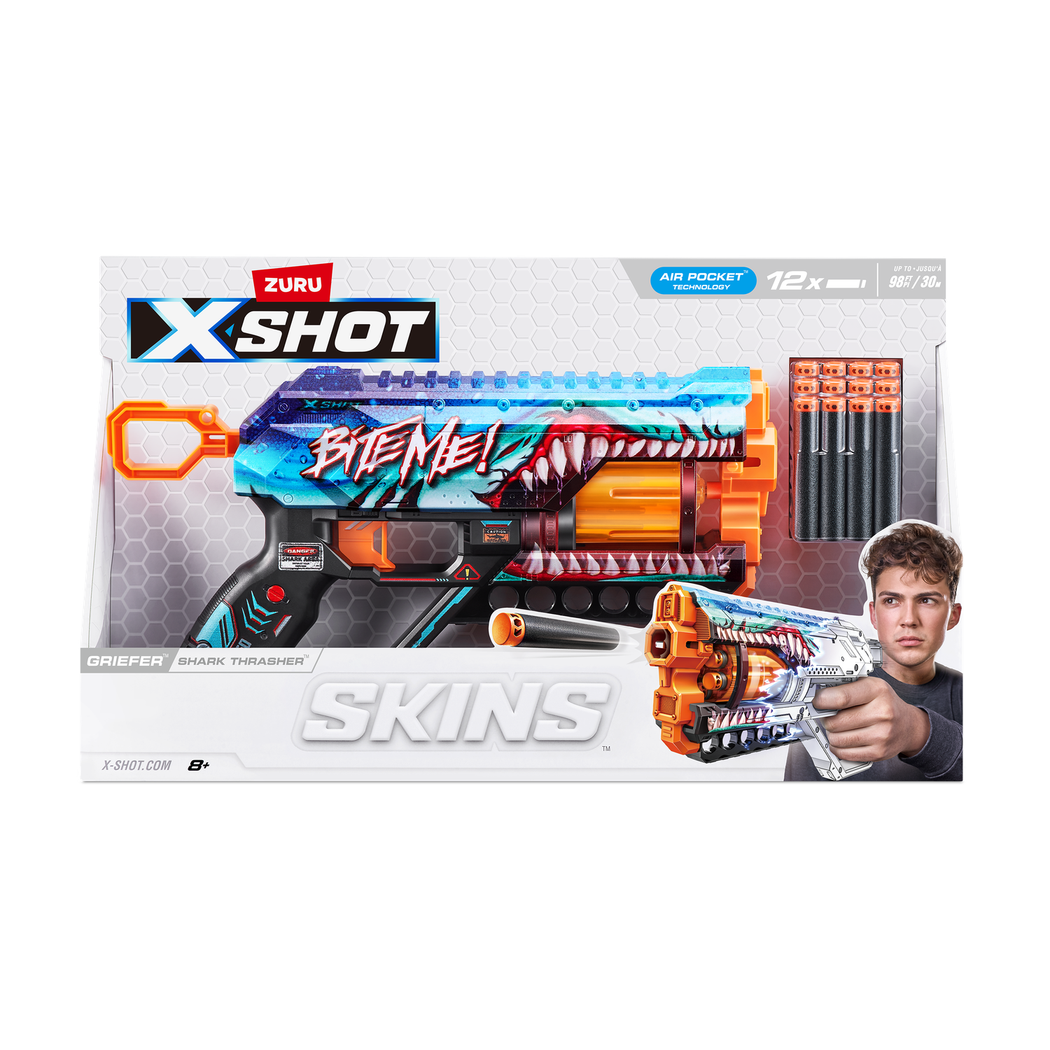 Бластер Zuru XSHOT  Skins Грифер Акула - фото 10