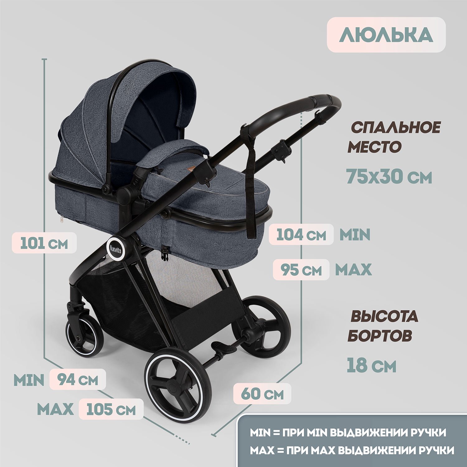 Коляска 3в1 Nuovita Luno 3 в 1 - фото 12