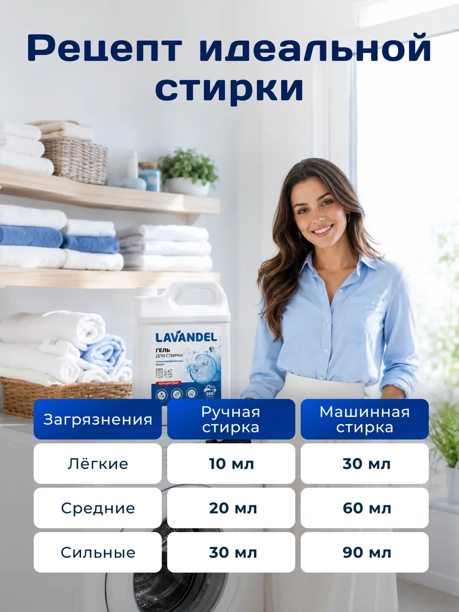 Гель для стирки Lavandel с пятновыводителем 5 л - фото 3