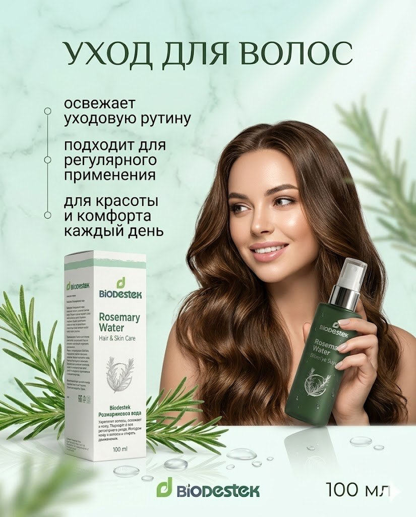 Розмариновая вода DESTEK для кожи и волос - фото 3