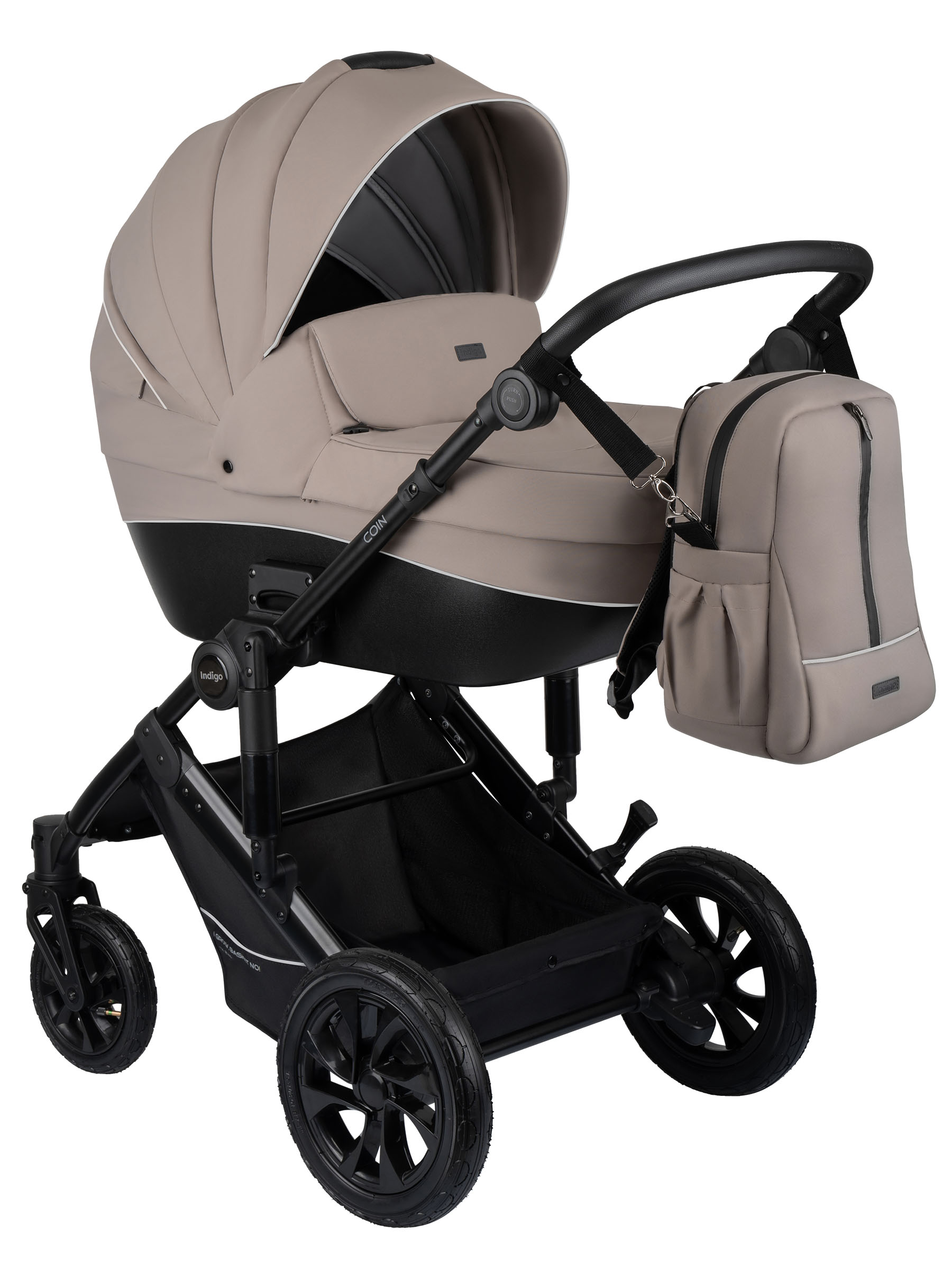 Коляска 2в1 Indigo Coin бежевый - фото 1