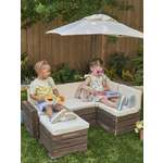 Набор садовой мебели для детей KidKraft секционный диван пуф-стол зонт бежево-коричневый 20305_KE