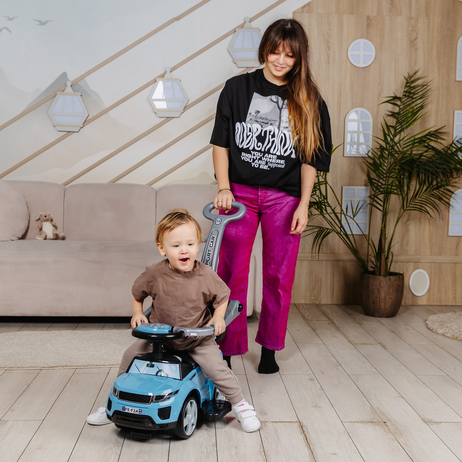 Каталка BabyCare Sport car с ручкой - фото 16