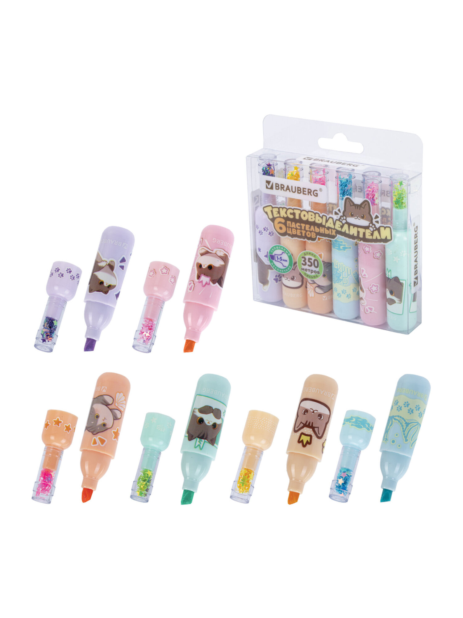 Текстовыделители Brauberg 6 шт. - фото 8