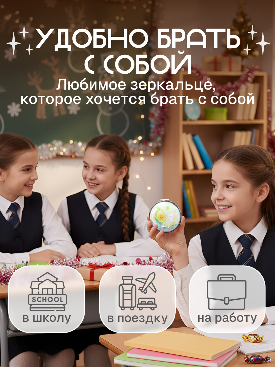 Зеркало iLikeGift Smile day карманное - фото 5