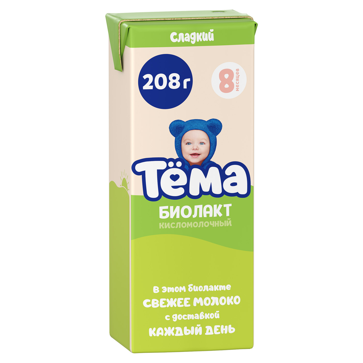 Биолакт питьевой Тёма с сахаром 3.2% 208г с 8 мес - фото 1
