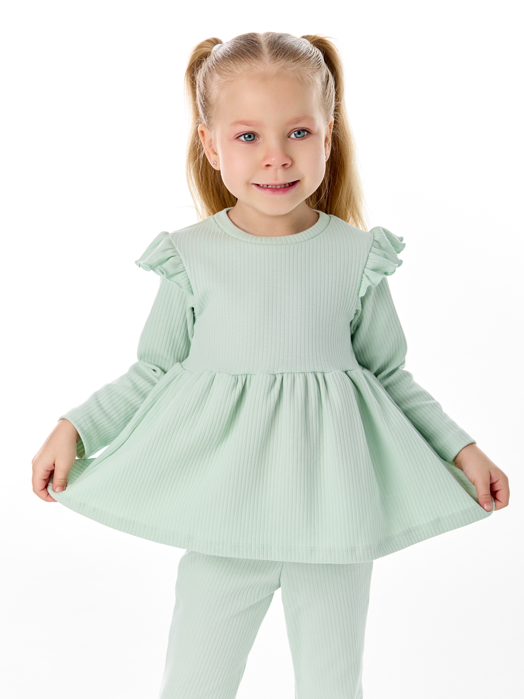 Лонгслив и брюки LEVAKIDS костюм_ласточка_нефрит - фото 5