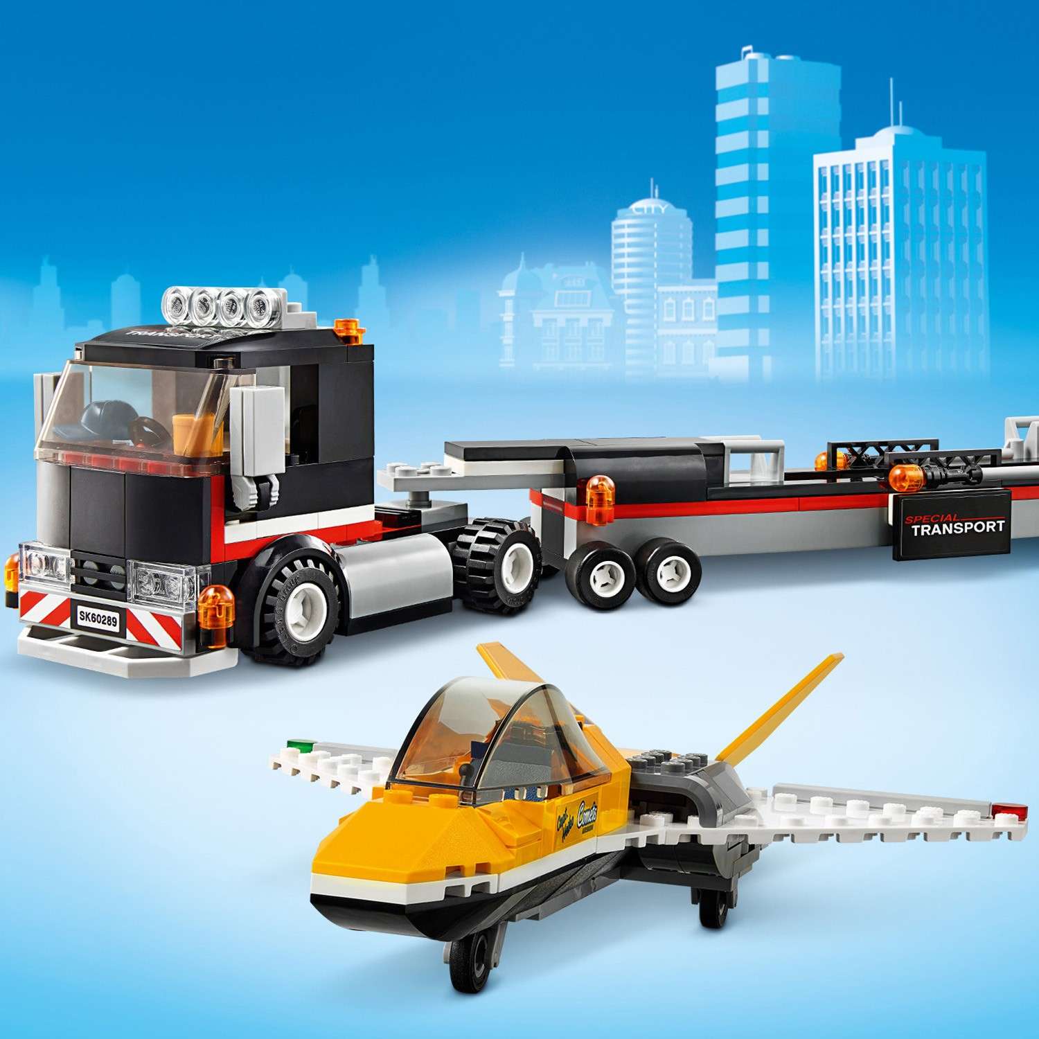 Конструктор LEGO City Транспортировка самолёта блочный - фото 9