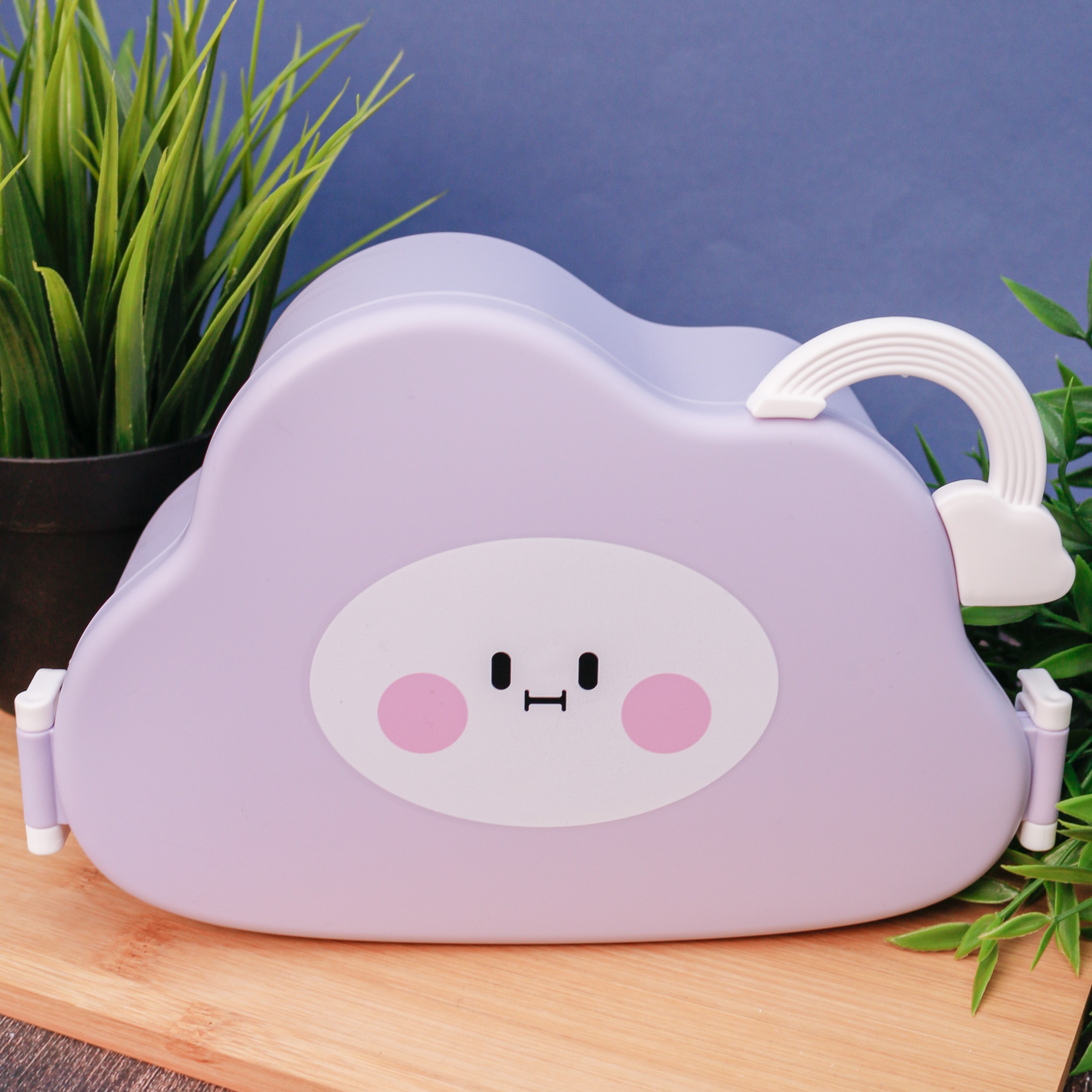 Ланчбокс для обеда iLikeGift Little cloud purple с приборами - фото 1